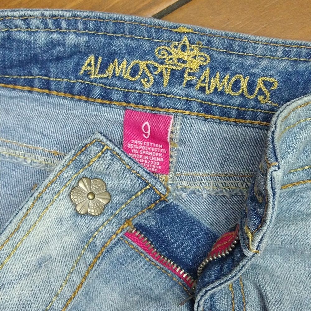 Light Blue Denim Cutoff Shorts with Distressed Hem - Picture 7 of 7